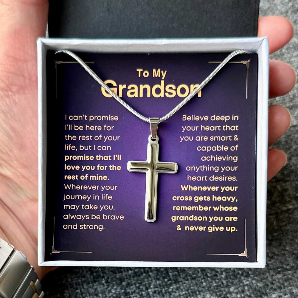 Grandson, Brave And Strong - Cross Necklace (GS52)