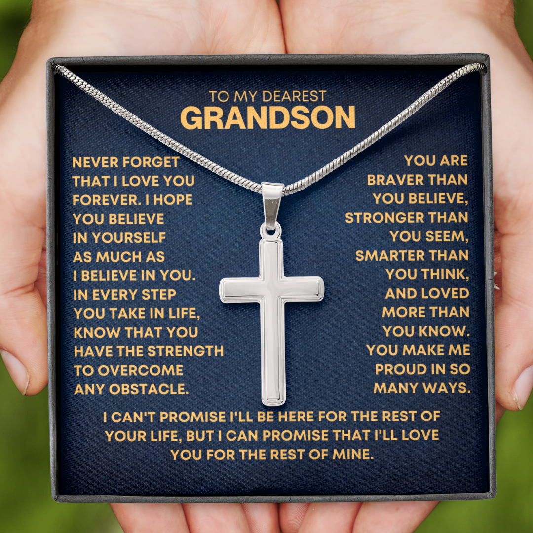 Grandson, Believe In Yourself - Cross Necklace (GS60)