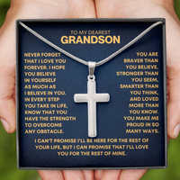 Thumbnail for Grandson, Believe In Yourself - Cross Necklace (GS60)