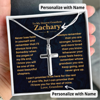 Thumbnail for To My Grandson, Never Lose Faith – Cross Necklace Personalized (GS95-P)