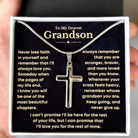 Thumbnail for To My Grandson, Never Lose Faith – Cross Necklace (GS95)