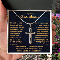Thumbnail for To My Grandson, Never Lose Faith – Cross Necklace (GS95)