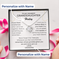 Thumbnail for Granddaughter, Believe - Love Knot Necklace With Personalized Message Card