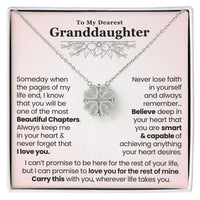 Thumbnail for Magnetic Heart Clover Necklace for Granddaughter in a white gift box with an inspirational 