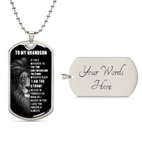 Thumbnail for Grandson, Believe In Yourself - Luxury Dog Tag Necklace (GS70)