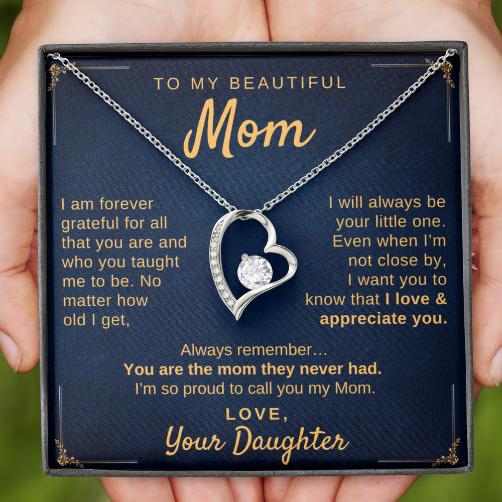 To My Mom, Love Your Daughter - Forever Love Necklace (MM7)