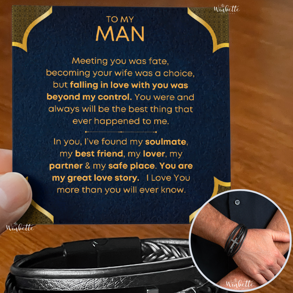 [ALMOST SOLD OUT] My Man, My Great Love Story - Men's Cross Bracelet (M2)