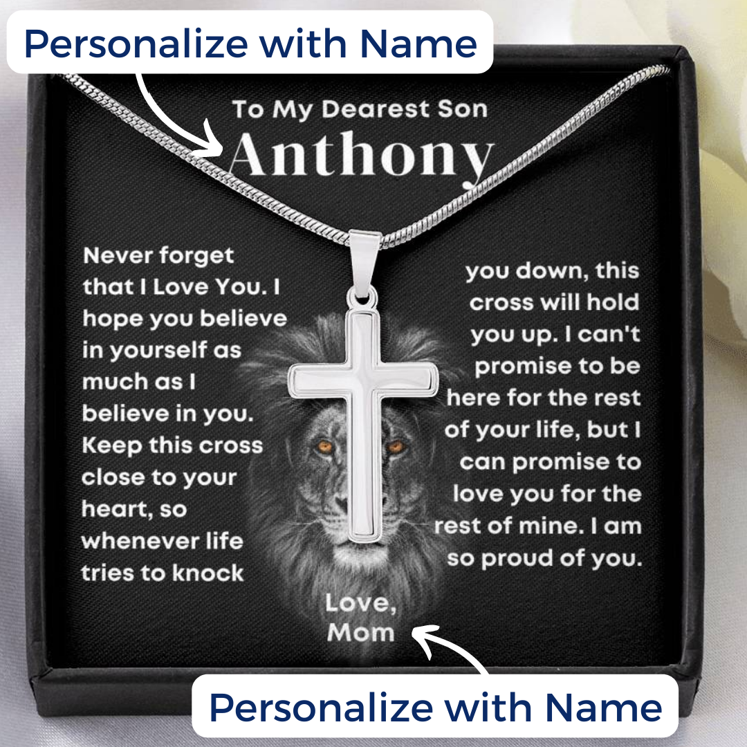[ALMOST SOLD OUT] Son, Never Forget - Cross Necklace w/ Personalized Message Card (S36)
