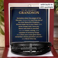 Thumbnail for To My Grandson – Never Lose Faith Cross Bracelet (GS76)