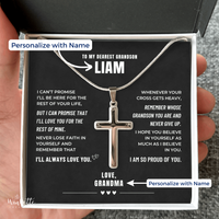 Thumbnail for Grandson, Proud Of You - Cross Necklace - Personalized (GS101-P)