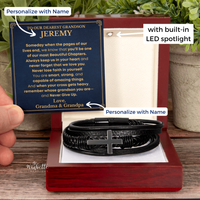 Thumbnail for To My Grandson – Never Lose Faith Cross Bracelet - Personalized (GS76-P)