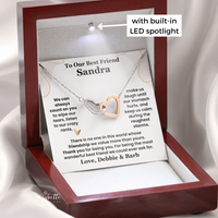 Thumbnail for Interlocking hearts necklace gift for Best Friend displayed in a gift box with personalized message card about confidence and love – perfect sentimental gift from Best Friend.