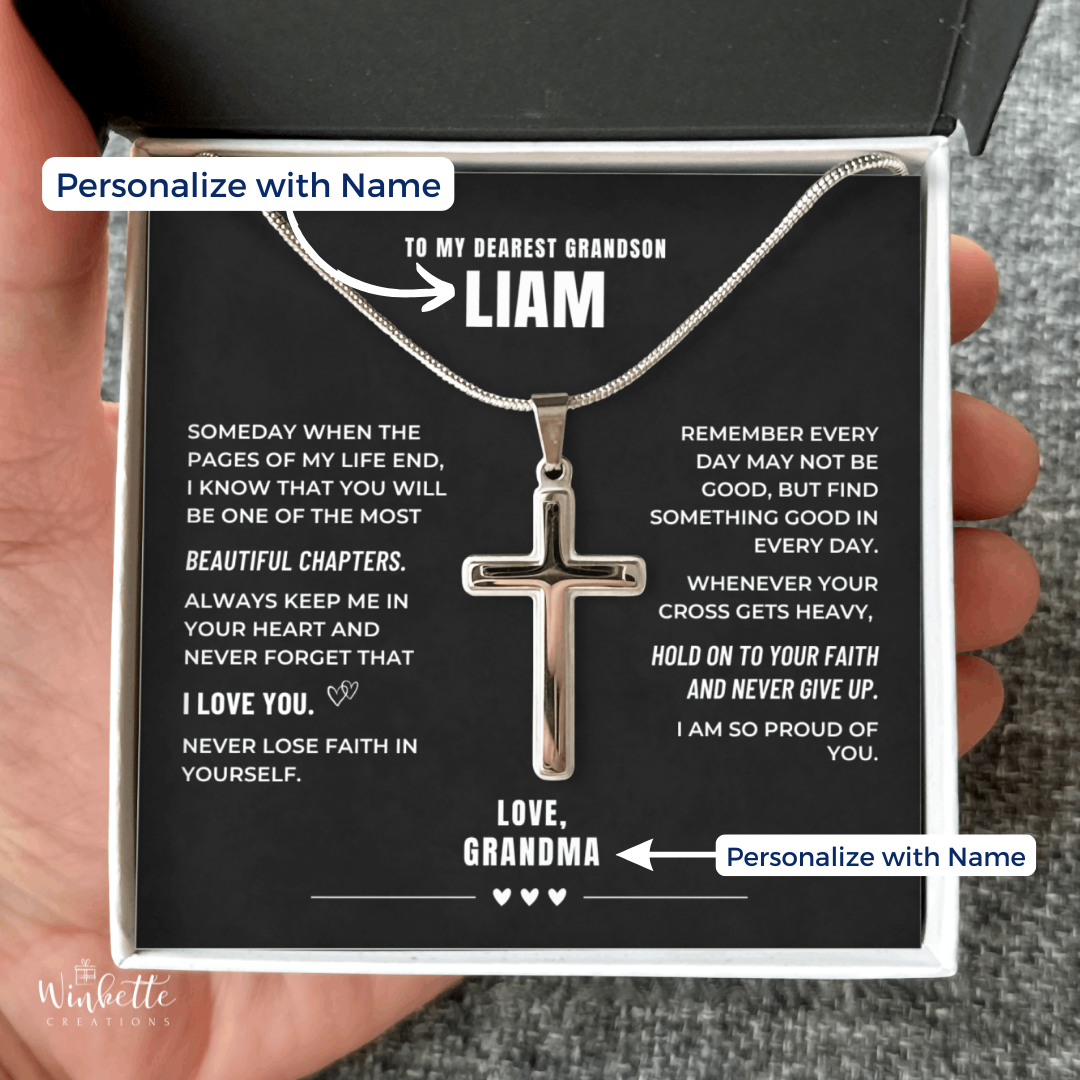 Grandson, My Beautiful Chapter - Cross Necklace (GS102-P)