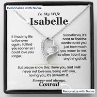 Thumbnail for Romantic heart-shaped pendant necklace with sparkling cubic zirconia, in gift box with personalized message card – perfect anniversary gift for wife from husband.