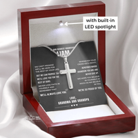 Thumbnail for Grandson, Proud Of You - Cross Necklace - Personalized (GS101-P)