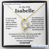Thumbnail for Romantic heart-shaped pendant necklace with sparkling cubic zirconia, in gift box with personalized message card – perfect birthday gift for wife from husband.
