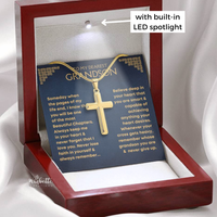 Thumbnail for Grandson, Never Lose Faith - Gold Cross Necklace (GS78)