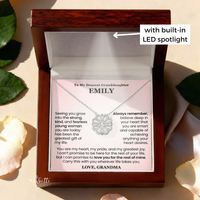 Thumbnail for Necklace in a wooden box with a message card and built-in LED spotlight
