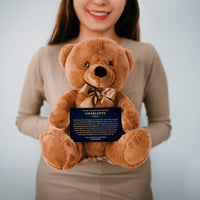 Thumbnail for Cute teddy bear for granddaughter from grandma grandpa with meaningful personalized message in canvas.