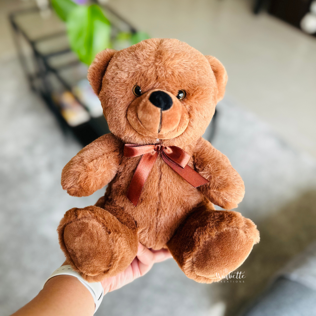 A plush brown teddy bear. Perfect Gift for granddaughter