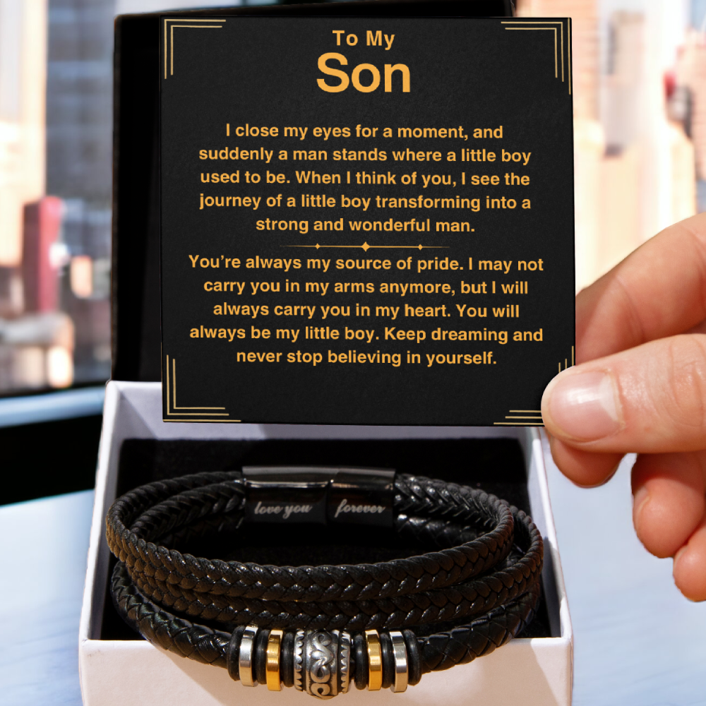 Son, Never Stop Believing - Leather Bracelet (S48)