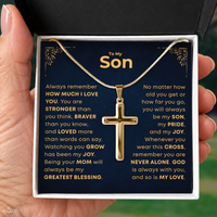 Thumbnail for To My Son, Cross Necklace with Message Card Gift Set (S75)