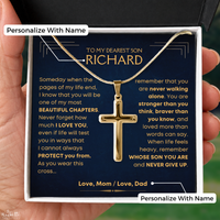 Thumbnail for To My Son, Cross Necklace with Personalized Message Card Gift Set (S76-P)