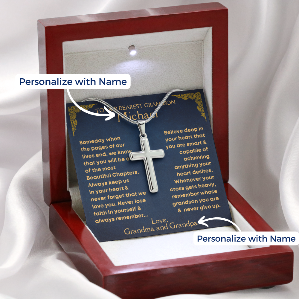 Grandson, Never Lose Faith - Cross Necklace (GS58-P)