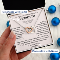 Thumbnail for Granddaughter, Always Remember - Interlocking Hearts Necklace With Personalized Message Card  (GD86-P)