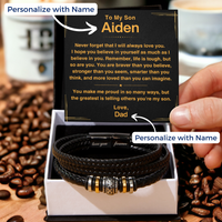 Thumbnail for Son, You Make Me Proud - Leather Bracelet with Personalized Message Card (S47-P)