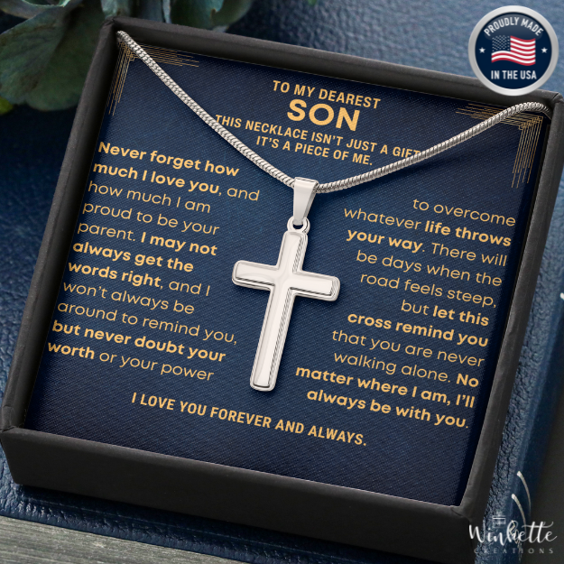 To My Son, Piece Of Me - Artisan Cross Necklace (S65)