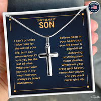 Thumbnail for To My Son, Never Give Up - Cross Necklace (S66)
