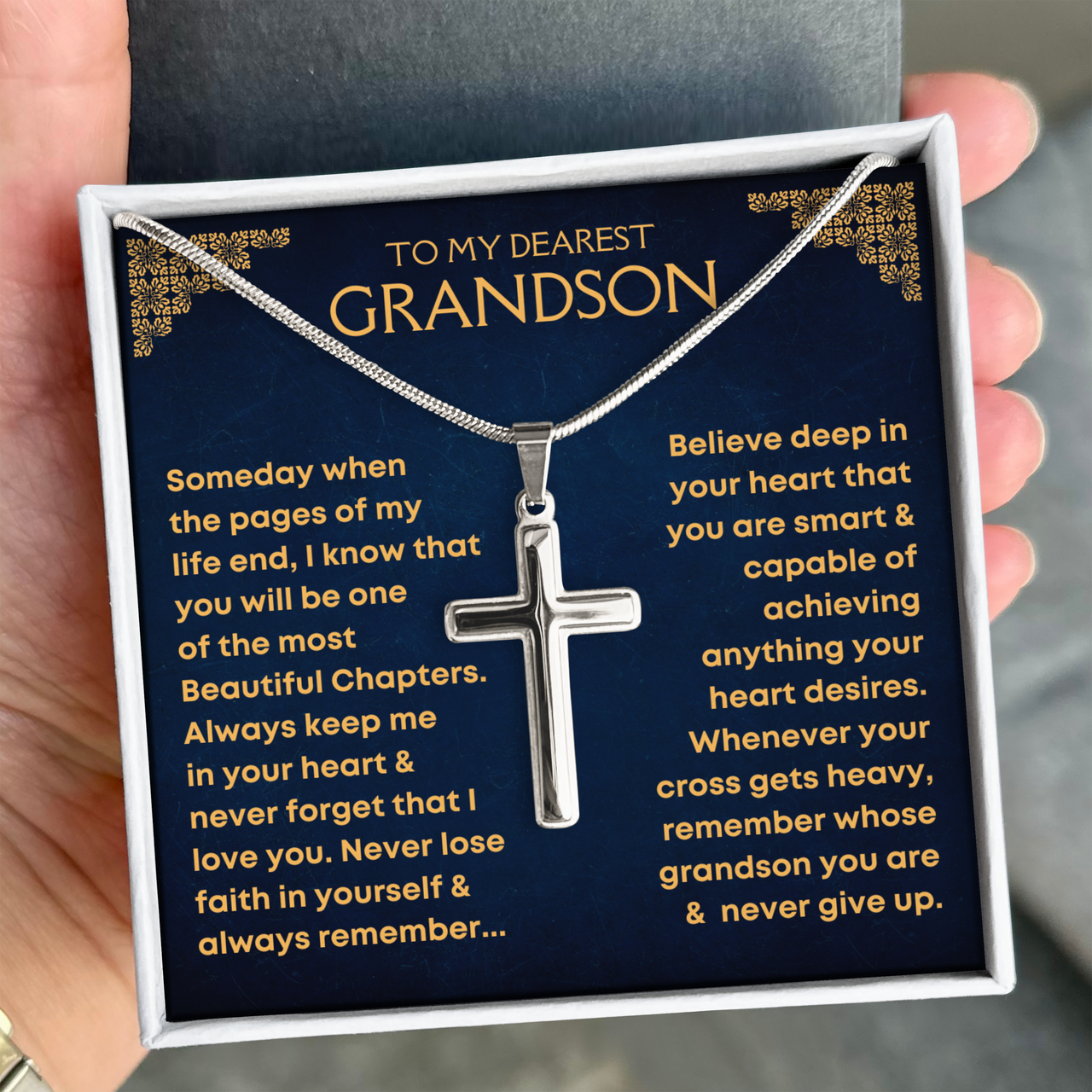 Grandson, Never Lose Faith - Cross Necklace (GS31-U)