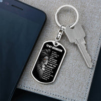 Thumbnail for Grandson keychain gift with personalized engraving, surgical steel dog tag