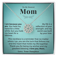 Thumbnail for Magnetic Hearts Lucky Clover Necklace meaningful gift for mom - four-leaf clover pendant.