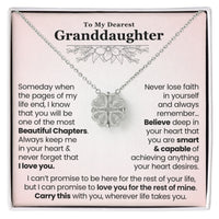 Thumbnail for Magnetic Heart Clover Necklace for Granddaughter in a white gift box with an inspirational 