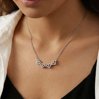 Thumbnail for Magnetic hearts clover necklace for granddaughter.