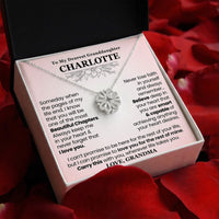 Thumbnail for Magnetic heart clover necklace flat lay — sentimental granddaughter jewelry gift.
