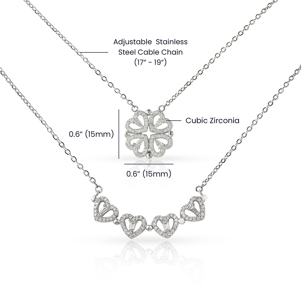 To My Granddaughter Magnetic Hearts Necklace (GD120)