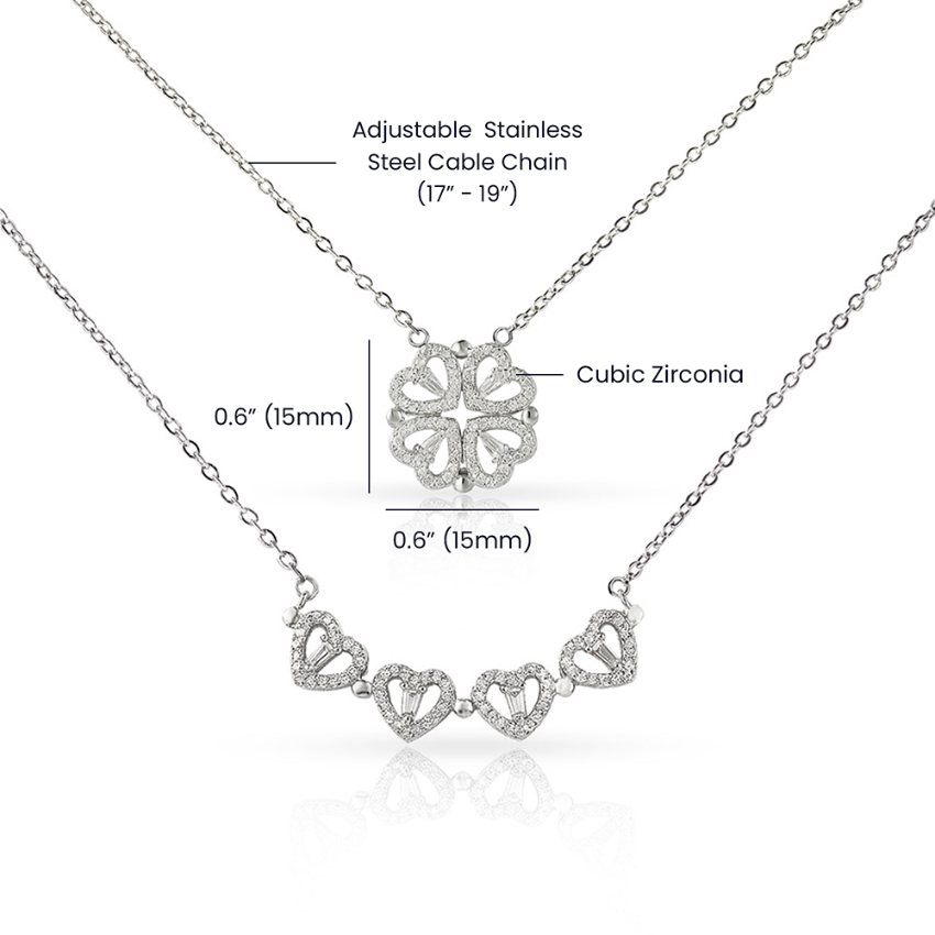To My Granddaughter Magnetic Hearts Necklace with Personalized Message Card Gift Set (GD129-P)