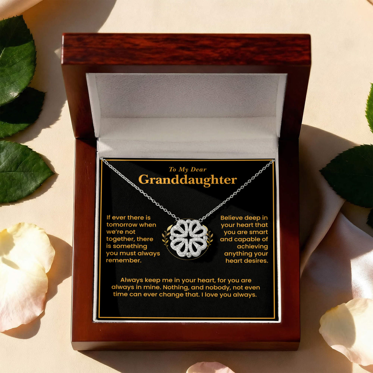 To My Granddaughter Magnetic Hearts Necklace with Love Message Card Gift Set (GD127)