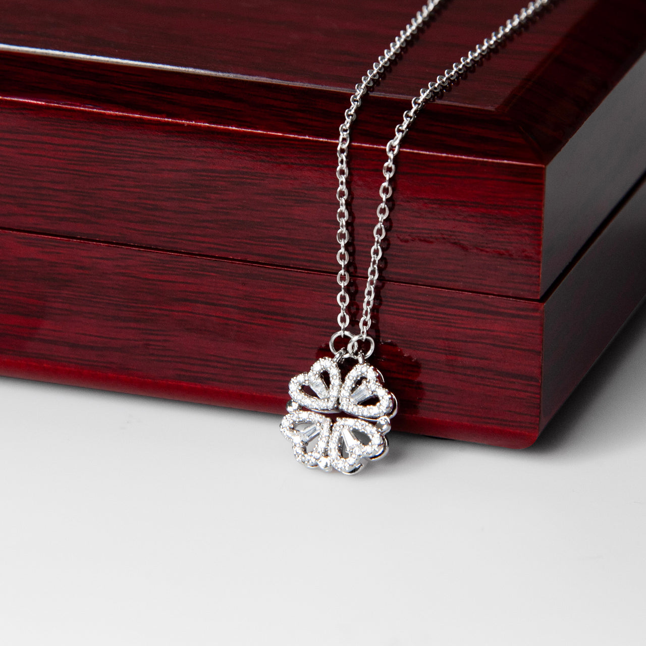 Magnetic Heart Clover Necklace Gift for Granddaughter (GD122)