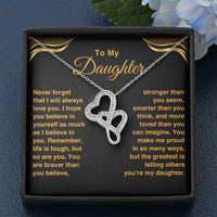 Thumbnail for To My Daughter, You Make Me Proud - Heart To Heart Necklace (D28)