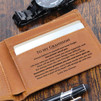 Thumbnail for To My Grandson, Remember Whose Grandson You Are - Premium Leather Wallet (GS108)