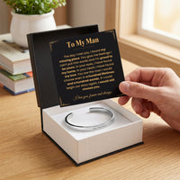 Thumbnail for To My Man - Custom Engraved Cuff Bracelet Gift Set (M4)