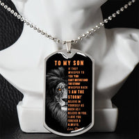 Thumbnail for Dog Tag Pendant necklace with engraving. Gift for Son from mom or dad.