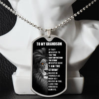 Thumbnail for Grandson, Believe In Yourself - Luxury Dog Tag Necklace