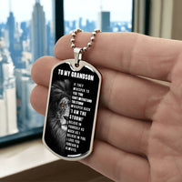 Thumbnail for Grandson, Believe In Yourself - Luxury Dog Tag Necklace