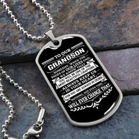 Thumbnail for Dog Tag Pendant necklace with engraving. Gift for grandson from grandma or grandpa.