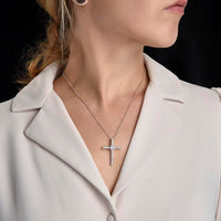 Thumbnail for [Almost Sold Out!] Daughter, Never Lose Faith - CZ Cross Necklace